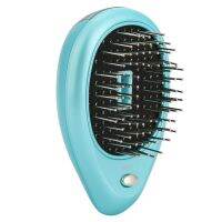 Portable Electric Ionic Scalp Massaging Caring Brush Vibration Massage Comb Hairbrush Green