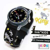 นาฬิกา link linkgraphix ข้อมือ เด็ก แมว เหมียว คิตตี้ กลไก ไซโก้ สายนาฬิกา มาตรฐาน 3 มิติ ดำ KITTY Cat Kid Watch SEIKO Instruments 3D Standard Black จัดจำหน่ายโดย HAAR Distributed