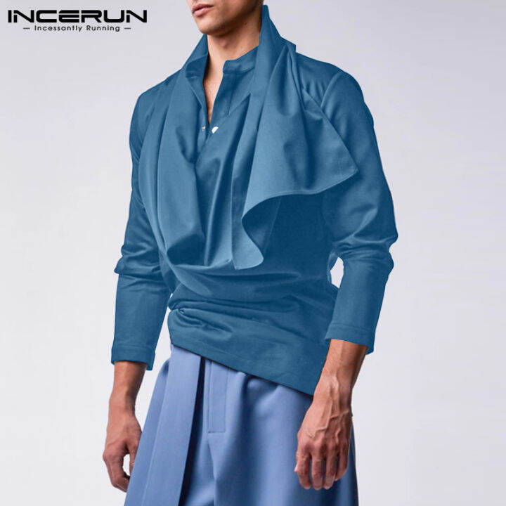 incerun-เสื้อสวมหัวมีกระดุมสำหรับผู้ชาย-เสื้อจั๊มเปอร์ลำลองแบบลำลองมีเสื้อคลุม