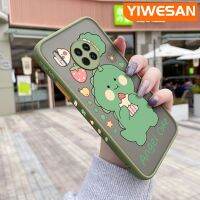 YIWESAN เคสสำหรับ Huawei Mate 30 Pro Mate 30 Lite เคสการ์ตูนไดโนเสาร์น้อยน่ารักดีไซน์ใหม่ฝ้าบางขอบเคสนิ่มใส่โทรศัพท์แข็งเคสป้องกันทนแรงกระแทกเลนส์กล้องถ่ายรูปซิลิโคน