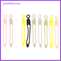 JointFlowers 10ชิ้นตัวจัดระเบียบสายไฟยืดหยุ่นนำกลับมาใช้ใหม่ได้สายซิลิโคนชุดเนคไทสายรัดเก็บของสายเคเบิล