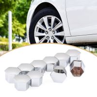 10Pcs Hexagonal Wheel Lug Nut Covers Bolts Covers Screw Protect Caps for 307 308 408 206 207 C4L C5 (Silver) Nails  Screws Fasteners