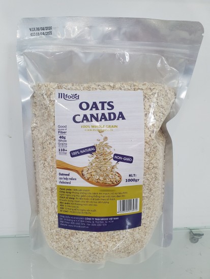 Hcmyến mạch oats canada nguyên chất túi 1kg  cán vỡ - ảnh sản phẩm 2