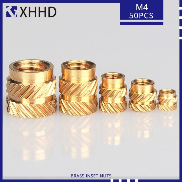 m2-m2-5-m3-m4-m5-m6-brass-insert-nut-hot-melt-heat-embedded-injection-molded-plastic-case-metric-knurled-thread-copper-nut-nails-screws-fasteners
