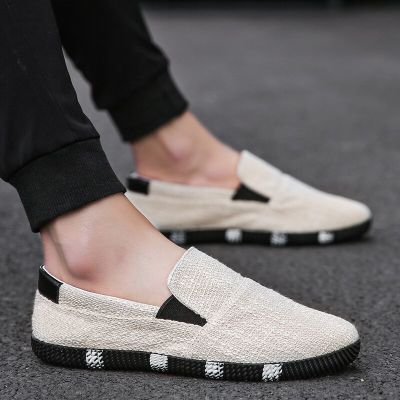 รองเท้าผ้าใบผู้ชาย2023สไตล์เกาหลีแฟชั่นแบบใหม่,รองเท้าโลฟเฟอร์รองเท้า Slip On ชายน้ำหนักเบาลำลองรองเท้าผ้าใบ