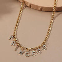 พร้อมส่ง?สร้อยคอ PRINCESS สร้อยคอแฟชั่น สร้อยคอสไตล์เกาหลี สร้อยคอเจ้าหญิง สร้อยคอตัวอักษร