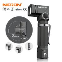 NICRON Led Flashlight Handfree Dual Fuel 90 Degree Twist Rotary Clip 600LM Waterproof Magnet Mini Lighting LED Torch Outdoor N7 Rechargeable  Flashlig