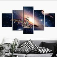 Galaxy Space Planet Stars Decor ภาพผ้าใบ Wall Art HD พิมพ์ภาพตกแต่งห้องโปสเตอร์ไม่มีกรอบ