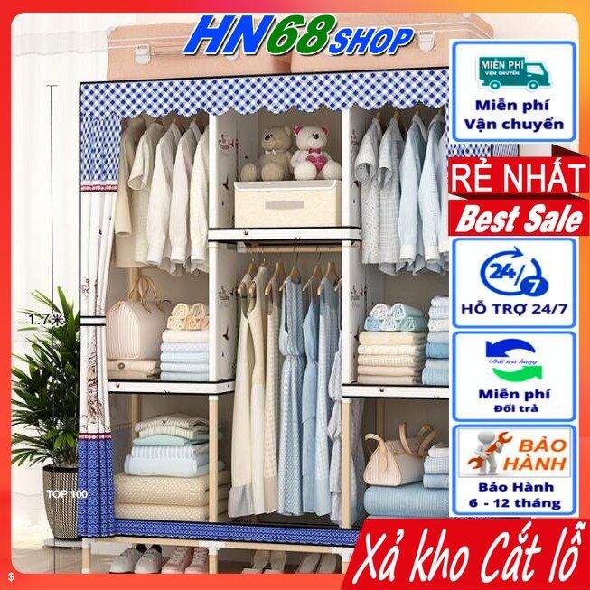 Bao áo Tủ vải Thanh Long TVAI02 màu Xanh dương - Cửa hàng tủ vải Gia Hân