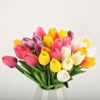 【YF】✁▪  1pcs/lot real touch pu mini tulip flower wedding flowers bouquet artificial silk for home party decoration gift