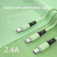 Liquid silicone three-in-one mobile phone charging cable one-to-three Android multi-function Huawei type-c data cable