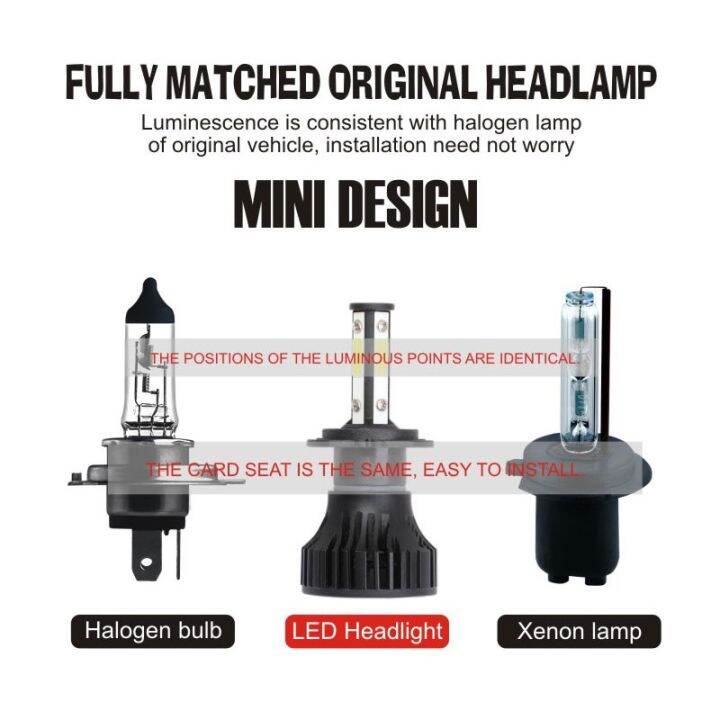 หลอดไฟหน้ารถยนต์-4-ด้าน-h-4-6000-k-led-2-ชิ้นสําหรับมิตซูบิชิ-mirage-2014-2017