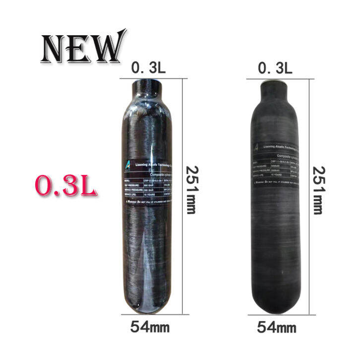 0.3L 4500Psi 300Bar 30Mpa 300cc Carbon Fiber Cylinder Paintball HPA