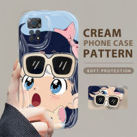 เคสโทรศัพท์สำหรับ Redmi Note 11 Pro Note 11 Pro 5G Note 11 Pro + 5G Note 11S Note 11T Pro (พร้อมขาตั้ง) นิ่มแฟชั่นเคสโทรศัพท์รูปแบบสาวน่ารักเนื้อครีมขอบคลื่นเคสซิลิโคนนิ่ม