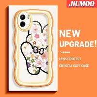 เคส JIUMOO สำหรับ VIVO Y15s Y15a Y01เคสลายการ์ตูนรูปกระต่ายดอกไม้ดีไซน์ใหม่กันกระแทกแบบใสนิ่มเคสมือถือเก๋ไก๋กรอบป้องกันซิลิกาเจลรูปโปร่งใสลายกล้องถ่ายรูป