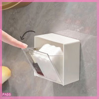 PAGG กล่องเก็บของติดผนังแบบสลักออกแบบพลาสติก Cotton Swab Storage Holder