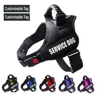 Reflective Nylon Pet Dog Harness All Weather Service Dog Vest Padded Adjustable Safety Vehicular Lead For large medium small Dog Leashes