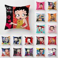 ปลอกหมอน พิมพ์ลาย Betty Boop ขนาด 45x45 ซม. สําหรับตกแต่งบ้าน