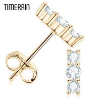 0.1 Carat 3Mm Moissanite Stud Earrings For Women 100% 925 Silver D Color 3 Stone White Diamond Earring Party Fine Jewelry