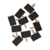 10Pcs Cute Mini Message Wooden Blackboard Note Photo Paper Clips, Ideal for Decor Use