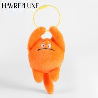 Social Fear Small Orange Cat Bag Pendant Funny Couple Doll Backpack Ornaments Cute Car Key Chain