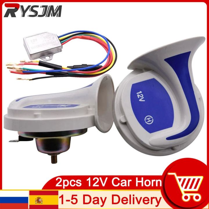 Spanish Warehouse 2pcs Car Speaker Vehicle Auto 18 Voices Tone Music Speakers  Horns Alarm 12V Motor Motorcycle Signal Horn