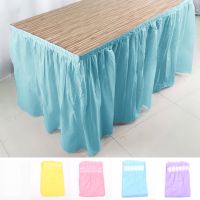 hotx【DT】 73x420cm Table Skirt Color Birthday Boy Baby Shower Skirts Cover Baptism Wedding