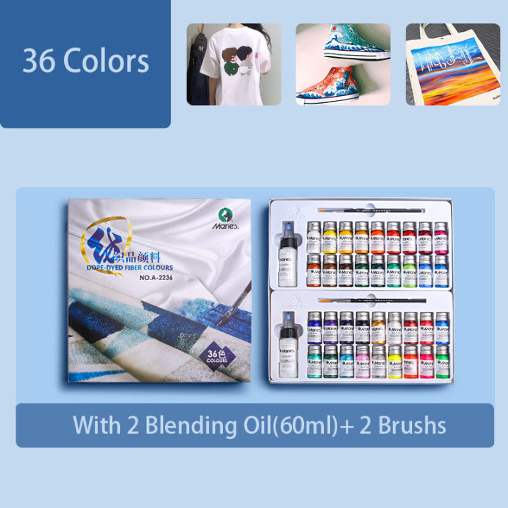 ชุดสีผ้าถาวรทำจากเส้นใย-dope-ย้อม10มล-หลอดสีอะคริลิคสำหรับเสื้อผ้าผ้าใบเม็ดสีกันน้ำสำหรับอุปกรณ์ศิลปะการวาดภาพมารี12-18-24-36สี
