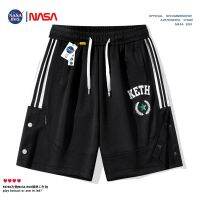 2023 New Fashion version NASA three-bar side half-open buckle on both sides of the American basketball training five-point trousers male students plus size breasted shorts