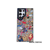 CASETIFY เคสโทรศัพท์กระจกใบหน้ายิ้มน่ารักสำหรับ A12 A13 S20FE S23 S22 S21บวก S22Ultra แฟชั่นการ์ตูน D0307ฝาครอบป้องกันการตก