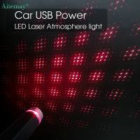 Aitemay ไฟสร้างบรรยากาศแบบ LED USB ไฟติดหลังคารถยนต์ไฟฉายเลเซอร์เพดานอัตโนมัติปรับ Lampu Hias ได้