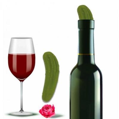 【✱2023 HOT✱】 liuaihong จุกไม้ก๊อกซิลิโคนแตงกวาจุกขวดไวน์แดงเปิดปิดได้เครื่องมือก๊อกซิลิโคนดีไซน์รูปทรงแตงกวาบาร์อุปกรณ์ครัว