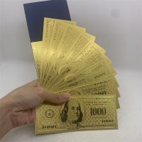 Clarissali Customized 1000 dollars gold foil plastic banknote Commemorative Dollars notes home decoration