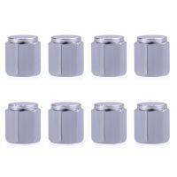 【Ready Stock】8 PcsPack Tire Valve Caps Silver Premium Metal Rubber Seal Tire Valve Stem Caps