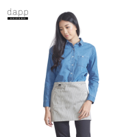 dapp Uniform ผ้ากันเปื้อน ครึ่งตัว ลายริ้ว Chelsea Stripe Waist Apron สีขาว (APNW1005)