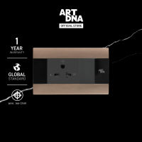 ART DNA รุ่น A88 Single 3 Pin Socket+Blank สีวอมเกร์ ขนาด 2x4" design switch สวิตซ์ไฟโมเดิร์น สวิตซ์ไฟสวยๆ ปลั๊กไฟสวยๆ