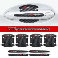 8 Pieces Toyota Veloz Carbon Fiber Door Handle Protection Sticker - Door Bumper Strip Decorative Car Accessories