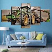 5Pcs Vintage Farming Tractor Harvest Canvas HD Wall Art Pictures Home Decor Room Decoration