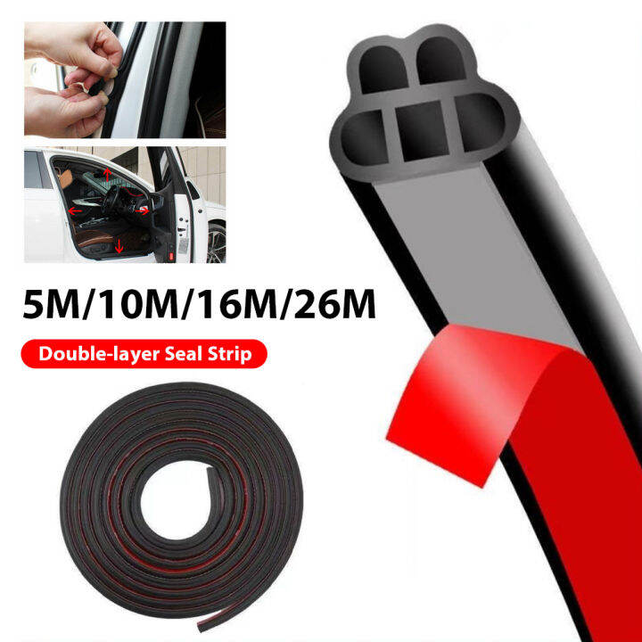 JPK【Ready Stock】5m/10m/16m/26m Car Door Seal Strip Double Layer L ...