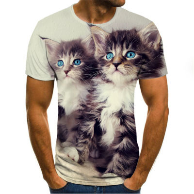 Fashion New Cool T-shirt MenWomen 3D it Tshirt Print Cat Short Sleeve Summer Tops Tees Female T-Shirt Oversize Y2K Clothes