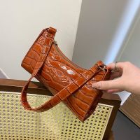 --238812Womens bag◆♝✹ Trendy female han edition crocodile grain pure color bag texture single shoulder bag is contracted fashionable mobile axillary package