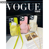 HOCE Fashion เคสกระเป๋าสตางค์หนังสายคาดที่คล้องสำหรับ iPhone 14,13,12,11 Pro Max เคสนิ่มซิลิโคนกันกระแทก