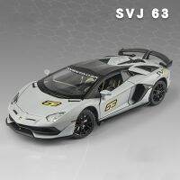 Svj63 Lamborginis Aventador หุ่นอัลลอยรถของเล่น Diecasts โลหะเสียงและรถของเล่นไฟสำหรับเด็กยานพาหนะ