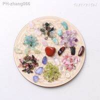 Colorful Gemstone Crystal Meditation Grid Altar Wood Board Set Gift