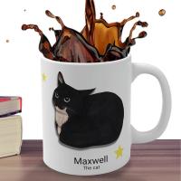 แก้วกาแฟเซรามิกลายแมว Maxwell แก้วถ้วยรูปแมวลายสัตว์สุดสร้างสรรค์แก้วชงเปรสโซของใช้ในครัวเรือนอุปกรณ์ของขวัญ