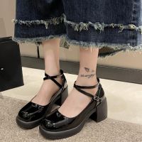 Shoes For Women 2023 New Ankle-Wrap Mary Janes Womens High Heels Summer Buckle Office Pumps Women Round Toe Solid Shoes Ladies