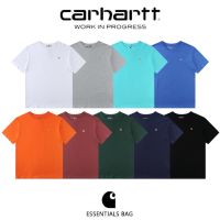 2023 NewStock High Street เสื้อยืด Carhartt คลาสสิกทองเย็บปักถักร้อยหลวมคู่อเนกประสงค์แขนสั้นเสื้อยืด