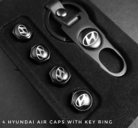 จุกลม จุ๊บลม ฝาปิดที่สูบลม พวงกุญแจ โลโก้ ฮุนได 4Pcs/Set Styling Hyundai Motor Car Wheel Tire Tyre Valve Stem Air Caps