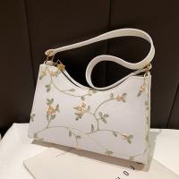 Summer Lace Floral Stitching Shoulder Bag for Women 2023 Soft PU Leather Underarm Bags Beach Travel Handbag Girls Small Tote Bag Cross Body Shoulder B
