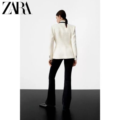 [ส่งของ]Zara ใหม่ เสื้อเบลเซอร์ผู้หญิง สีตัดกัน เนื้อสัมผัส อารมณ์ระดับมืออาชีพ